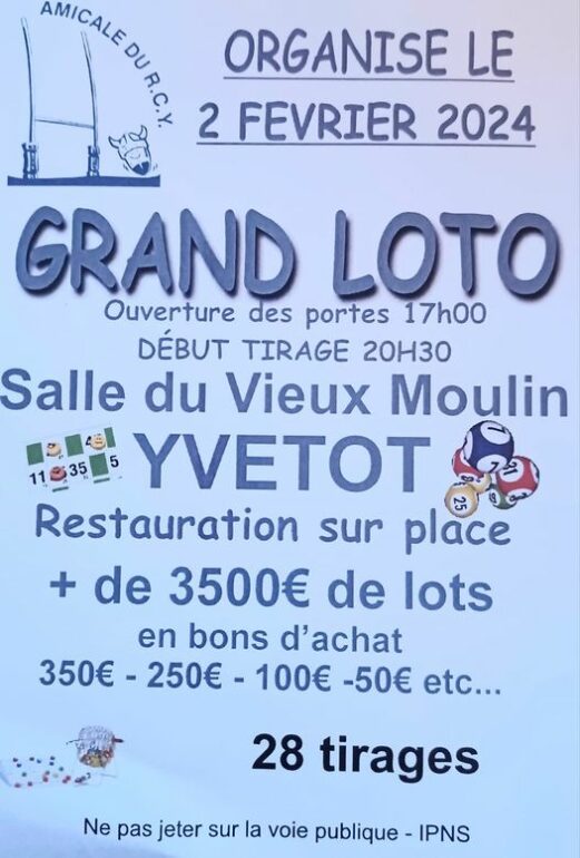 Loto à Yvetot le 2 février 2024