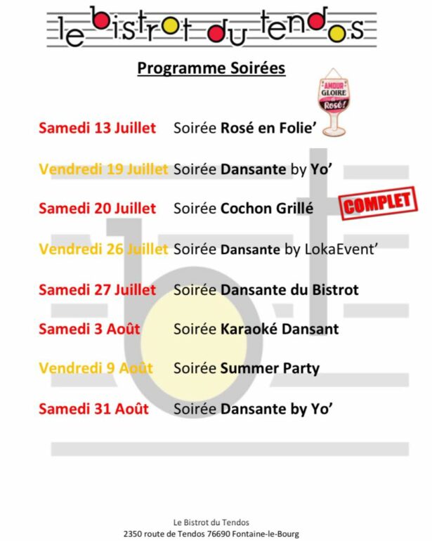 SOIREES D ETE PRES DE ROUEN